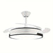47 in. White Slient LED Ceiling Fan with Light and Remote Control, Modern Indoor Semi-Flush Mount Ceiling Fan with Reversible Blades-ErisView