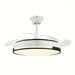 47 in. White Slient LED Ceiling Fan with Light and Remote Control, Modern Indoor Semi-Flush Mount Ceiling Fan with Reversible Blades-ErisView