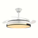47 in. White Slient LED Ceiling Fan with Light and Remote Control, Modern Indoor Semi-Flush Mount Ceiling Fan with Reversible Blades-ErisView