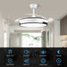 47 in. White Slient LED Ceiling Fan with Light and Remote Control, Modern Indoor Semi-Flush Mount Ceiling Fan with Reversible Blades-ErisView