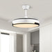 47 in. White Slient LED Ceiling Fan with Light and Remote Control, Modern Indoor Semi-Flush Mount Ceiling Fan with Reversible Blades-ErisView