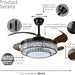 48 in. Ceiling Fan with Light, Modern Ceiling Fan with Remote, Quiet Ceiling Fan for Bedroom, Retractable Blade Ceiling Fan for Summer Winter -2-ErisView
