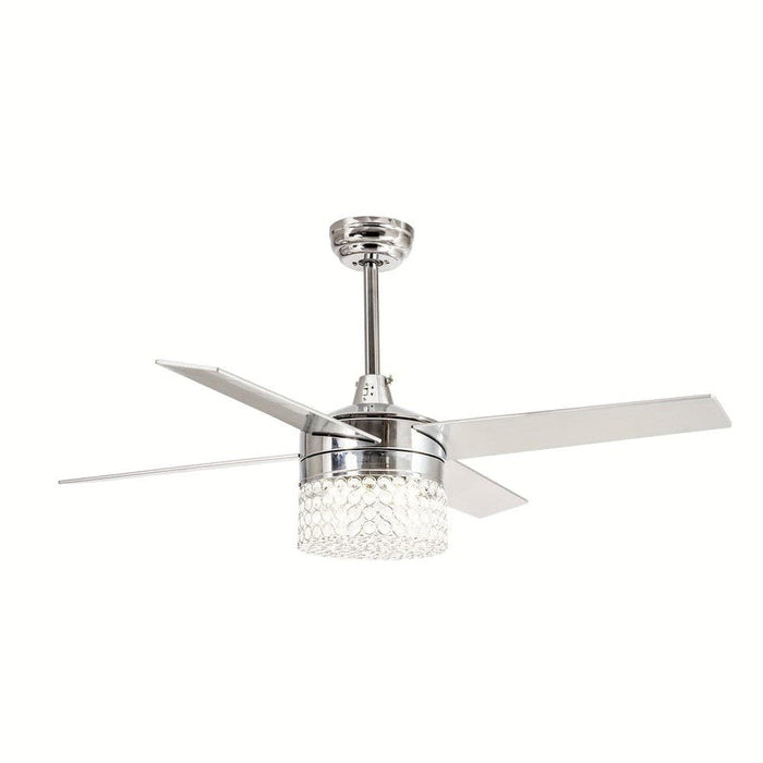 48 in. 4-Blade Crystal Ceiling Fan with LED Light Remote Control, Modern Chrome Ceiling Fan for Living Room-ErisView