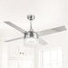 48 in. 4-Blade Crystal Ceiling Fan with LED Light Remote Control, Modern Chrome Ceiling Fan for Living Room-ErisView