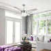 48 in. 4-Blade Modern Crystal Ceiling Fan with Light Remote, Chrome Ceiling Fan for Living Room-ErisView