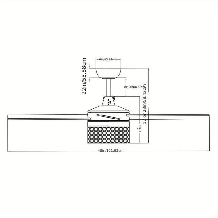 48 in. 4-Blade Modern Crystal Ceiling Fan with Light Remote, Chrome Ceiling Fan for Living Room-ErisView