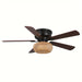 48 in. 5-Blade Low Profile Flush Mount Ceiling Fan with Bamboo Shade, Farmhouse Ceiling Fan for Living Room-ErisView