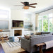 48 in. Bamboo Shade Flush Mount Ceiling Fan with Light Kit, Farmhouse 5-Blade Ceiling Fan ErisView