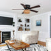 48 in. Bamboo Shade Flush Mount Ceiling Fan with Light Kit, Farmhouse 5-Blade Ceiling Fan ErisView