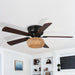 48 in. Bamboo Shade Flush Mount Ceiling Fan with Light Kit, Farmhouse 5-Blade Ceiling Fan ErisView