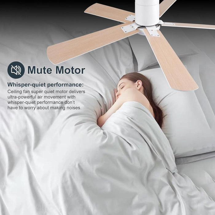 48 in. Black Flush Mount Low Profile Bedroom Ceiling Fans with Lights, Outdoor Remote Control Fan for Patio Porch Garage, Reversible Fan in Winter Summer-14-ErisView
