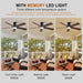 48 in. Black Flush Mount Low Profile Bedroom Ceiling Fans with Lights, Outdoor Remote Control Fan for Patio Porch Garage, Reversible Fan in Winter Summer-4-ErisView