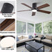 48 in. Black Flush Mount Low Profile Bedroom Ceiling Fans with Lights, Outdoor Remote Control Fan for Patio Porch Garage, Reversible Fan in Winter Summer-8-ErisView