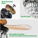 48 in. Black Invisible Chandelier Ceiling Fan with Light and Remote Control, Retractable Modern Fandelier, LED Dimmable Crystal Ceiling Fan for Living Room-6-ErisView