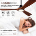 48 in. Black Wood Ceiling Fan with Light and Remote Control, Indoor Outdoor Dark Walnut Wood 3 Blades Ceiling Fan for Patio Living Room Bedroom Office-10-ErisView