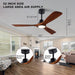 48 in. Black Wood Ceiling Fan with Light and Remote Control, Indoor Outdoor Dark Walnut Wood 3 Blades Ceiling Fan for Patio Living Room Bedroom Office-13-ErisView