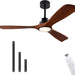 48 in. Black Wood Ceiling Fan with Light and Remote Control, Indoor Outdoor Dark Walnut Wood 3 Blades Ceiling Fan for Patio Living Room Bedroom Office-14-ErisView