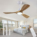 48 in. Black Wood Ceiling Fan with Light and Remote Control, Indoor Outdoor Dark Walnut Wood 3 Blades Ceiling Fan for Patio Living Room Bedroom Office-15-ErisView