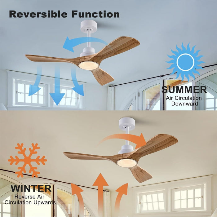 48 in. Black Wood Ceiling Fan with Light and Remote Control, Indoor Outdoor Dark Walnut Wood 3 Blades Ceiling Fan for Patio Living Room Bedroom Office-17-ErisView