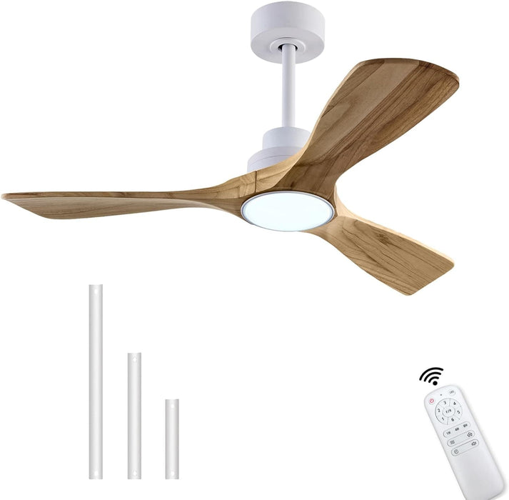 48 in. Black Wood Ceiling Fan with Light and Remote Control, Indoor Outdoor Dark Walnut Wood 3 Blades Ceiling Fan for Patio Living Room Bedroom Office-21-ErisView
