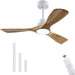 48 in. Black Wood Ceiling Fan with Light and Remote Control, Indoor Outdoor Dark Walnut Wood 3 Blades Ceiling Fan for Patio Living Room Bedroom Office-21-ErisView
