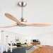 48 in. Black Wood Ceiling Fan with Light and Remote Control, Indoor Outdoor Dark Walnut Wood 3 Blades Ceiling Fan for Patio Living Room Bedroom Office-22-ErisView