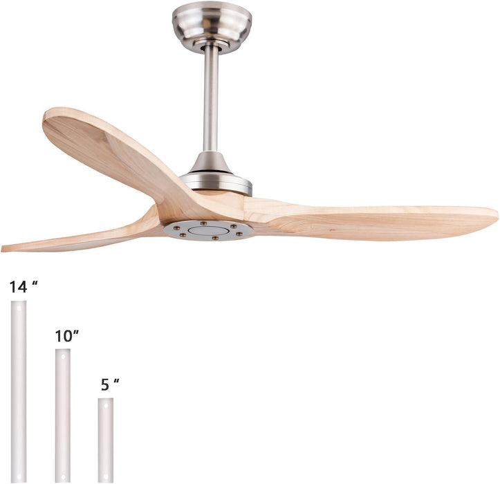 48 in. Black Wood Ceiling Fan with Light and Remote Control, Indoor Outdoor Dark Walnut Wood 3 Blades Ceiling Fan for Patio Living Room Bedroom Office-28-ErisView