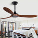 48 in. Black Wood Ceiling Fan with Light and Remote Control, Indoor Outdoor Dark Walnut Wood 3 Blades Ceiling Fan for Patio Living Room Bedroom Office-29-ErisView