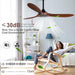 48 in. Black Wood Ceiling Fan with Light and Remote Control, Indoor Outdoor Dark Walnut Wood 3 Blades Ceiling Fan for Patio Living Room Bedroom Office-31-ErisView