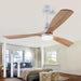48 in. Black Wood Ceiling Fan with Light and Remote Control, Indoor Outdoor Dark Walnut Wood 3 Blades Ceiling Fan for Patio Living Room Bedroom Office-36-ErisView