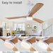 48 in. Black Wood Ceiling Fan with Light and Remote Control, Indoor Outdoor Dark Walnut Wood 3 Blades Ceiling Fan for Patio Living Room Bedroom Office-39-ErisView