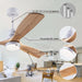 48 in. Black Wood Ceiling Fan with Light and Remote Control, Indoor Outdoor Dark Walnut Wood 3 Blades Ceiling Fan for Patio Living Room Bedroom Office-40-ErisView