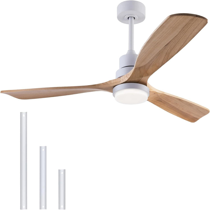 48 in. Black Wood Ceiling Fan with Light and Remote Control, Indoor Outdoor Dark Walnut Wood 3 Blades Ceiling Fan for Patio Living Room Bedroom Office-42-ErisView