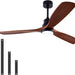 48 in. Black Wood Ceiling Fan with Light and Remote Control, Indoor Outdoor Dark Walnut Wood 3 Blades Ceiling Fan for Patio Living Room Bedroom Office-7-ErisView