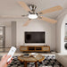 48 in. Brushed Nickel Remote Control Ceiling Fan and Light, Low Profile Flush Mount Ceiling Fan with Light for Bedroom-12-ErisView