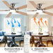 48 in. Brushed Nickel Remote Control Ceiling Fan and Light, Low Profile Flush Mount Ceiling Fan with Light for Bedroom-14-ErisView
