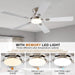 48 in. Brushed Nickel Remote Control Ceiling Fan and Light, Low Profile Flush Mount Ceiling Fan with Light for Bedroom-15-ErisView