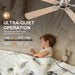 48 in. Brushed Nickel Remote Control Ceiling Fan and Light, Low Profile Flush Mount Ceiling Fan with Light for Bedroom-17-ErisView