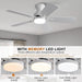 48 in. Brushed Nickel Remote Control Ceiling Fan and Light, Low Profile Flush Mount Ceiling Fan with Light for Bedroom-22-ErisView