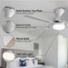 48 in. Brushed Nickel Remote Control Ceiling Fan and Light, Low Profile Flush Mount Ceiling Fan with Light for Bedroom-25-ErisView