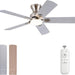 48 in. Brushed Nickel Remote Control Ceiling Fan and Light, Low Profile Flush Mount Ceiling Fan with Light for Bedroom-2-ErisView