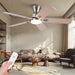 48 in. Brushed Nickel Remote Control Ceiling Fan and Light, Low Profile Flush Mount Ceiling Fan with Light for Bedroom-3-ErisView