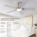 48 in. Brushed Nickel Remote Control Ceiling Fan and Light, Low Profile Flush Mount Ceiling Fan with Light for Bedroom-4-ErisView