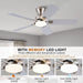 48 in. Brushed Nickel Remote Control Ceiling Fan and Light, Low Profile Flush Mount Ceiling Fan with Light for Bedroom-6-ErisView
