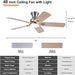 48 in. Brushed Nickel Remote Control Ceiling Fan and Light, Low Profile Flush Mount Ceiling Fan with Light for Bedroom-7-ErisView