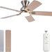 48 in. Brushed Nickel Remote Control Ceiling Fan and Light, Low Profile Flush Mount Ceiling Fan with Light for Bedroom-1-ErisView