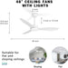 48 in. Ceiling Fan, Outdoor Ceiling Fan with Light, White Ceiling Fan with Light and Remote, New Ceiling Fans for Bedroom, Outdoor Patio Ceiling Fans-2-ErisView
