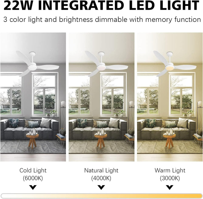 48 in. Ceiling Fan, Outdoor Ceiling Fan with Light, White Ceiling Fan with Light and Remote, New Ceiling Fans for Bedroom, Outdoor Patio Ceiling Fans-7-ErisView