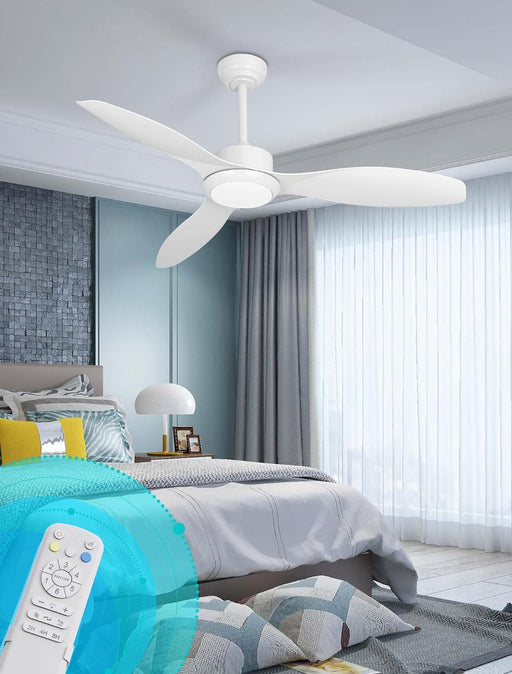 48 in. Ceiling Fan, Outdoor Ceiling Fan with Light, White Ceiling Fan with Light and Remote, New Ceiling Fans for Bedroom, Outdoor Patio Ceiling Fans-1-ErisView