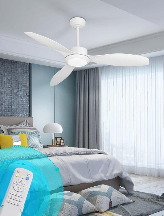 48 in. Ceiling Fan, Outdoor Ceiling Fan with Light, White Ceiling Fan with Light and Remote, New Ceiling Fans for Bedroom, Outdoor Patio Ceiling Fans-1-ErisView